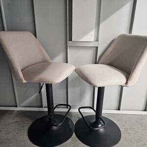 Adiza Swivel Upholstered Adjustable 24"-33" Height Round Base Counter Stool